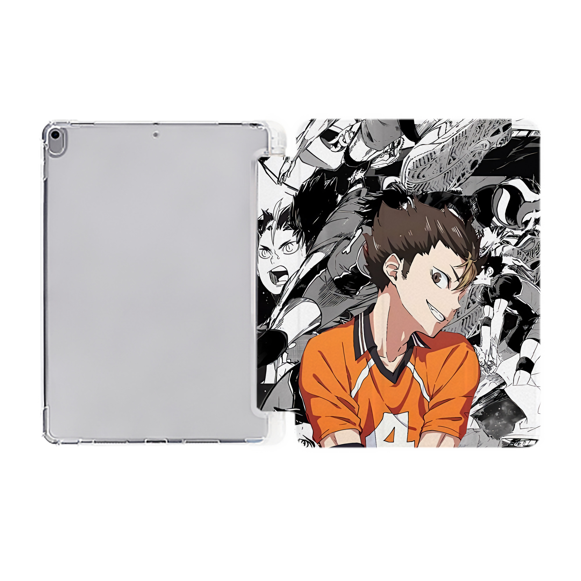 （画像用） ハイキュー!! Haikyu!! IPad ケース ペン収納付き 三つ折りスタンド PUレザー×シリコン 対応機種9.5/10.5/10.9インチ